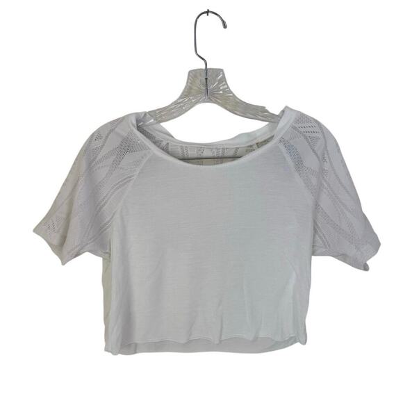 ALO Yoga Mesh Short Sleeve Crop Top Size XS - Picture 2 of 3